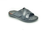 Cross-Strap Leather Sandals - Pegada (Black)
