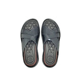 Cross-Strap Leather Sandals - Pegada (Black)