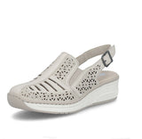 Rieker - Closed (Perforated Design) Toe Sling Back Wedge