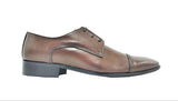 Italian Manufacture Men's Derby Cap-Toe (Brown) vero cuoio