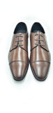 Italian Manufacture Men's Derby Cap-Toe (Brown) vero cuoio