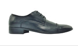 Italian Manufacture Men's Derby Cap-Toe (Black) vero cuoio