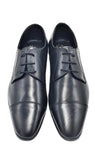 Italian Manufacture Men's Derby Cap-Toe (Black) vero cuoio