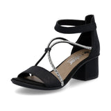 Rieker -  Block Heel - Ankle Strap (Black)