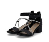 Rieker -  Block Heel - Ankle Strap (Black)