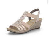 Rieker -  T-Back Wedge (Rose Pink)