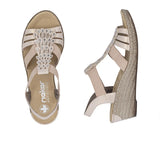 Rieker -  T-Back Wedge (Rose Pink)