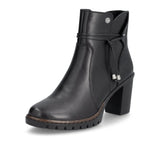 Bloke Heel Ankle Boot -  Rieker Women's Chunky Heel Ankle Boot