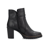 Bloke Heel Ankle Boot -  Rieker Women's Chunky Heel Ankle Boot