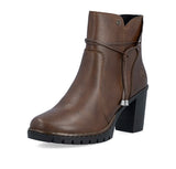 Bloke Heel Ankle Boot -  Rieker Women's Chunky Heel Ankle Boot