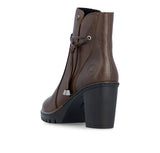 Bloke Heel Ankle Boot -  Rieker Women's Chunky Heel Ankle Boot