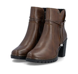 Bloke Heel Ankle Boot -  Rieker Women's Chunky Heel Ankle Boot