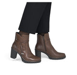 Bloke Heel Ankle Boot -  Rieker Women's Chunky Heel Ankle Boot