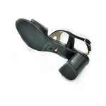 Sofia-made in Italy- Bock Heel T-Strap Back - Black